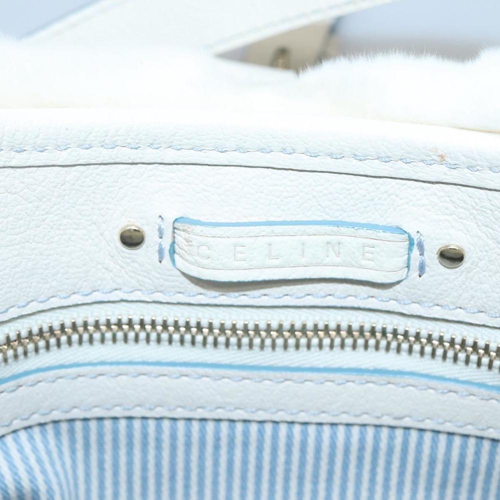 CELINE C Macadam Canvas Shoulder Bag Light Blue Gold Auth MX095 - Picture 15 of 16